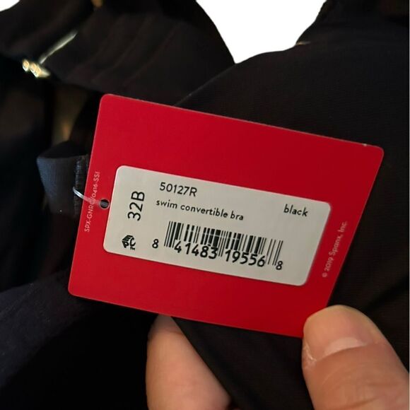 SPANX CONVERTIBLE BLACK BRA TOP GOLD New with tags 32 B - Picture 7 of 9